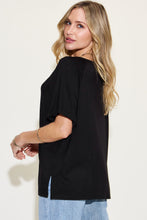 Load image into Gallery viewer, Basic Bae Full Size Bamboo Slit V-Neck Short Sleeve T-Shirt
