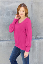 Load image into Gallery viewer, Basic Bae Full Size V-Neck Lantern Sleeve Top
