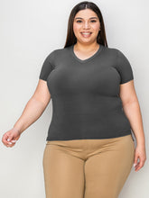 Load image into Gallery viewer, Basic Bae Full Size V-Neck High-Low T-Shirt
