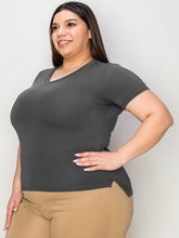 Load image into Gallery viewer, Basic Bae Full Size V-Neck High-Low T-Shirt
