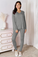 Load image into Gallery viewer, Basic Bae Bamboo Full Size V-Neck Long Sleeve Top and Pants Lounge Set
