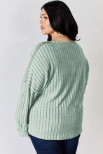 Load image into Gallery viewer, Basic Bae Full Size Ribbed Half Button Long Sleeve T-Shirt
