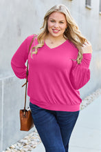 Load image into Gallery viewer, Basic Bae Full Size V-Neck Lantern Sleeve Top
