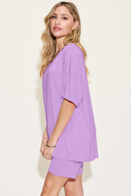 Load image into Gallery viewer, Basic Bae Bamboo Full Size  V-Neck Drop Shoulder T-Shirt and Shorts Set

