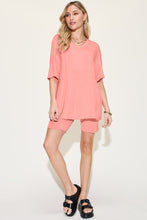 Load image into Gallery viewer, Basic Bae Bamboo Full Size  V-Neck Drop Shoulder T-Shirt and Shorts Set
