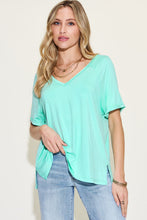 Load image into Gallery viewer, Basic Bae Full Size Bamboo Slit V-Neck Short Sleeve T-Shirt
