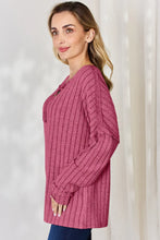 Load image into Gallery viewer, Basic Bae Full Size Ribbed Half Button Long Sleeve T-Shirt
