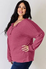 Load image into Gallery viewer, Basic Bae Full Size Ribbed Half Button Long Sleeve T-Shirt

