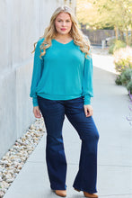 Load image into Gallery viewer, Basic Bae Full Size V-Neck Lantern Sleeve Top
