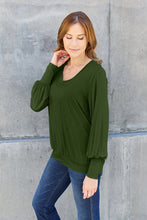 Load image into Gallery viewer, Basic Bae Full Size V-Neck Lantern Sleeve Top
