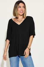 Load image into Gallery viewer, Basic Bae Full Size Bamboo V-Neck Drop Shoulder T-Shirt

