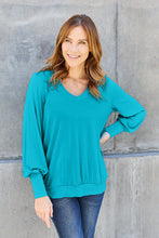 Load image into Gallery viewer, Basic Bae Full Size V-Neck Lantern Sleeve Top
