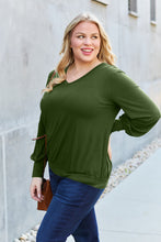 Load image into Gallery viewer, Basic Bae Full Size V-Neck Lantern Sleeve Top
