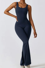 Load image into Gallery viewer, Basic Bae Cutout Ruched Bootcut Sleeveless Active Jumpsuit
