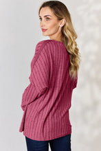 Load image into Gallery viewer, Basic Bae Full Size Ribbed Half Button Long Sleeve T-Shirt
