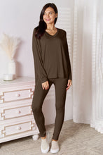 Load image into Gallery viewer, Basic Bae Bamboo Full Size V-Neck Long Sleeve Top and Pants Lounge Set
