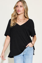 Load image into Gallery viewer, Basic Bae Full Size Bamboo Slit V-Neck Short Sleeve T-Shirt
