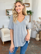 Load image into Gallery viewer, Basic Bae Full Size Bamboo Slit V-Neck Short Sleeve T-Shirt
