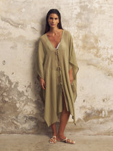 Load image into Gallery viewer, Bodrum Ties Kaftan - Khaki Green
