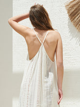 Load image into Gallery viewer, Canggu Maxi Dress - Natural With Stripes
