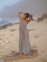 Load image into Gallery viewer, Canggu Maxi Dress - Navy With Stripes
