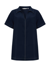 Load image into Gallery viewer, Mae Popover Mini Dress - Navy
