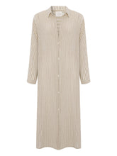 Load image into Gallery viewer, Voyage Shirt Dress - Khaki Green Stripes
