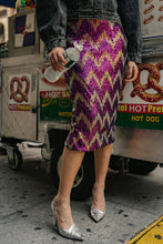Load image into Gallery viewer, BE HAPPY FRIEND SEQUIN MIDI SKIRT

