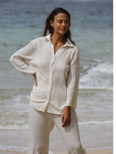 Load image into Gallery viewer, Echo Maxi Shirt - Gold Stripes
