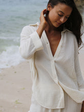 Load image into Gallery viewer, Echo Maxi Shirt - Gold Stripes
