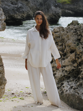 Load image into Gallery viewer, Echo Maxi Shirt - Gold Stripes
