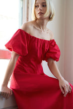 Load image into Gallery viewer, PROTECTING MY PEACE RED WOVEN MIDI DRESS
