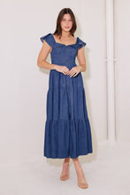 Load image into Gallery viewer, ONCE UPON A TIME DENIM BLUE MIDI DRESS
