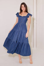 Load image into Gallery viewer, ONCE UPON A TIME DENIM BLUE MIDI DRESS
