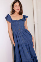 Load image into Gallery viewer, ONCE UPON A TIME DENIM BLUE MIDI DRESS
