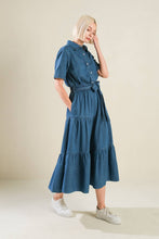 Load image into Gallery viewer, ABSOLUTE EDGE DENIM MIDI DRESS
