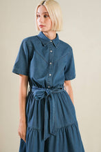 Load image into Gallery viewer, ABSOLUTE EDGE DENIM MIDI DRESS
