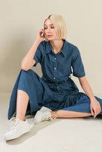 Load image into Gallery viewer, ABSOLUTE EDGE DENIM MIDI DRESS
