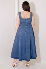 Load image into Gallery viewer, PRETTIEST BEHAVIOR DENIM MIDI DRESS
