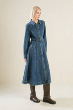 Load image into Gallery viewer, LIFE WITH YOU DENIM MIDI DRESS
