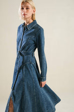 Load image into Gallery viewer, LIFE WITH YOU DENIM MIDI DRESS
