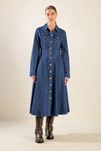 Load image into Gallery viewer, DRIFTING THOUGHTS DENIM MIDI DRESS
