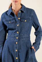 Load image into Gallery viewer, DRIFTING THOUGHTS DENIM MIDI DRESS
