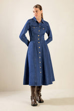 Load image into Gallery viewer, DRIFTING THOUGHTS DENIM MIDI DRESS
