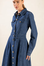 Load image into Gallery viewer, DRIFTING THOUGHTS DENIM MIDI DRESS
