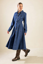 Load image into Gallery viewer, DRIFTING THOUGHTS DENIM MIDI DRESS
