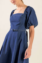 Load image into Gallery viewer, ALL SPRUCED UP DENIM MIDI DRESS
