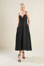 Load image into Gallery viewer, YOU ARE MY SUNSHINE DENIM MIDI DRESS
