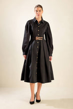 Load image into Gallery viewer, MIDNIGHT MASQUERADE WOVEN MIDI DRESS
