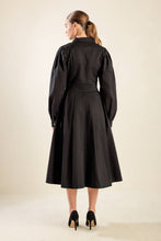 Load image into Gallery viewer, MIDNIGHT MASQUERADE WOVEN MIDI DRESS
